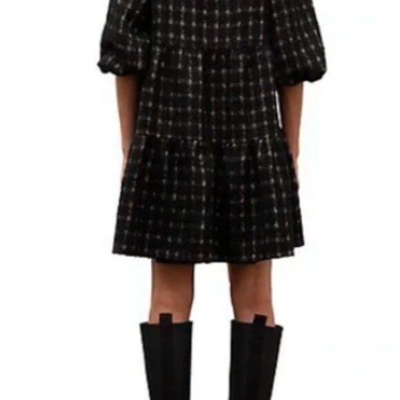 Moon River Gingham Squareneck Tiered Babydoll Dress - Picture 2 of 3